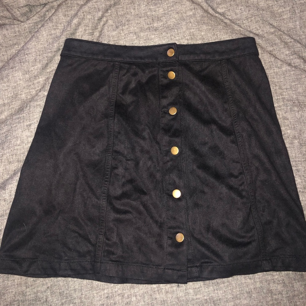 NWOT black suede skirt.